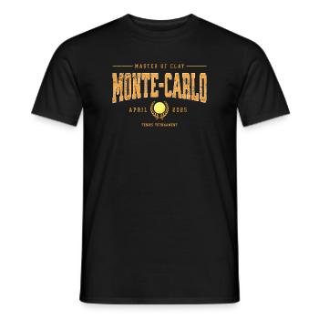 Tournoi de tennis de Monte-Carlo sur terre battue - T-shirt homme - noir - Devant - AI Model Male 178 light (178cm)