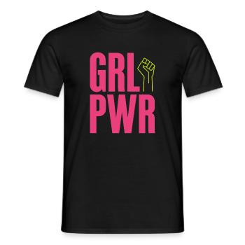 Women Power GRL PWR Girl Patriarchy Feminism - Men's T-Shirt - black - Front - AI Model Male 178 light (178cm)