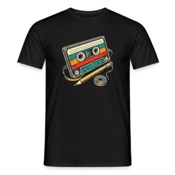 cassette vintage - T-shirt homme - noir - Devant - AI Model Male 178 light (178cm)