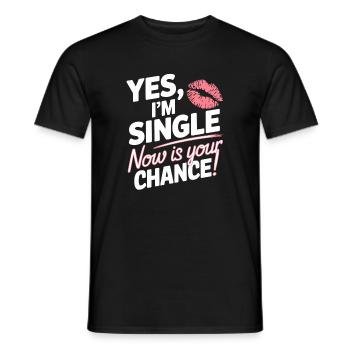 , je suis célibataire maintenant c’est votre chance de sortir avec des célibataires - T-shirt homme - noir - Devant - AI Model Male 178 light (178cm)