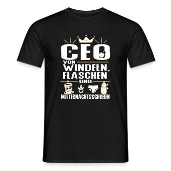CEO von Windeln Flaschen Eltern Humor Design - Männer T-Shirt - Schwarz - Vorne - AI Model Male 178 light (178cm)