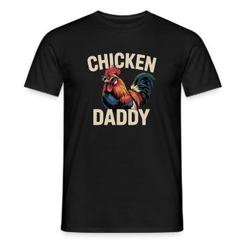 Chicken Daddy Chickens Father's Day Poultry Farmer Rooster - Men's T-Shirt - black - Front - AI Model Male 178 light (178cm)