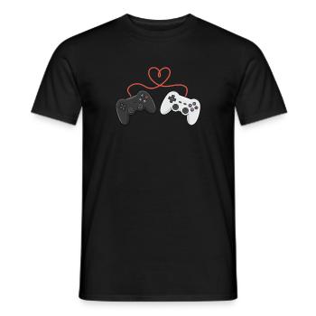 Heartwired Controllers Duo - Men's T-Shirt - black - Front - AI Model Male 178 light (178cm)