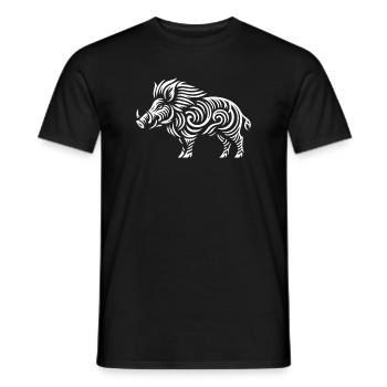 Stammes-Wildschwein - Männer T-Shirt - Schwarz - Vorne - AI Model Male 178 light (178cm)