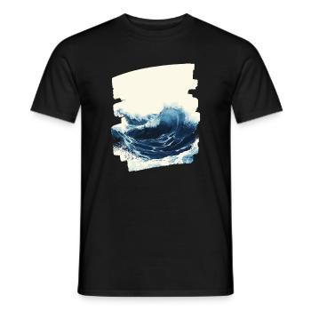 Waves and sea - Men's T-Shirt - black - Front - AI Model Male 178 light (178cm)