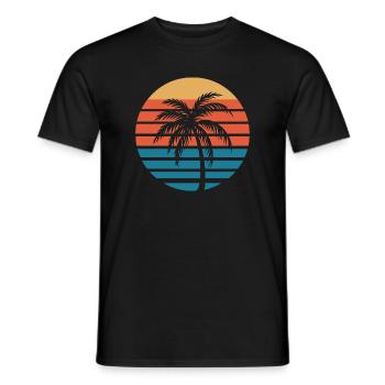 Vintage Beach Vibes - Men's T-Shirt - black - Front - AI Model Male 178 light (178cm)