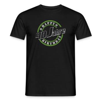 40. Geburtstag , 40 Happy Birthday Siegel - Männer T-Shirt - Schwarz - Vorne - AI Model Male 178 light (178cm)