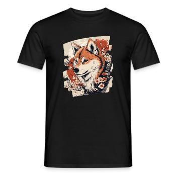 Shiba Inu - T-shirt homme - noir - Devant - AI Model Male 178 light (178cm)