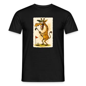 Girafe de golf dans Cartoon Madness - Drôle d’animal - T-shirt homme - noir - Devant - AI Model Male 178 light (178cm)