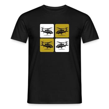 Hélicoptère de l’Armée – Militaire - T-shirt homme - noir - Devant - AI Model Male 178 light (178cm)