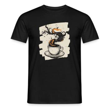 Kaffee Coffee Kaffeeliebhaber - Männer T-Shirt - Schwarz - Vorne - AI Model Male 178 light (178cm)
