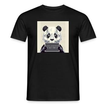 Panda Mugshot – Tierisch erwischt! - Männer T-Shirt - Schwarz - Vorne - AI Model Male 178 light (178cm)