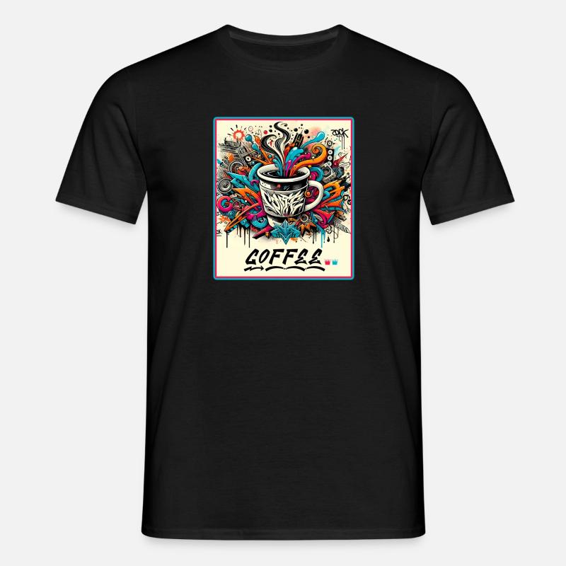 Kaffee Graffiti Explosion - Männer T-Shirt - Schwarz