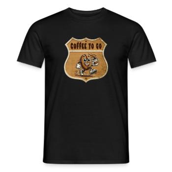 Coffee to Go – Vintage Style - Men's T-Shirt - black - Front - AI Model Male 178 light (178cm)