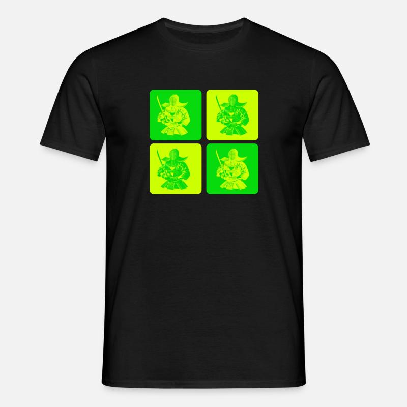 Pop Art Kendo Samurai - Männer T-Shirt - Schwarz