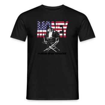 Money rules the world - Men's T-Shirt - black - Front - AI Model Male 178 light (178cm)