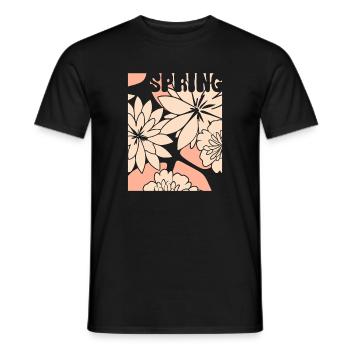 Blumen - Frühling - Blüten - Männer T-Shirt - Schwarz - Vorne - AI Model Male 178 light (178cm)