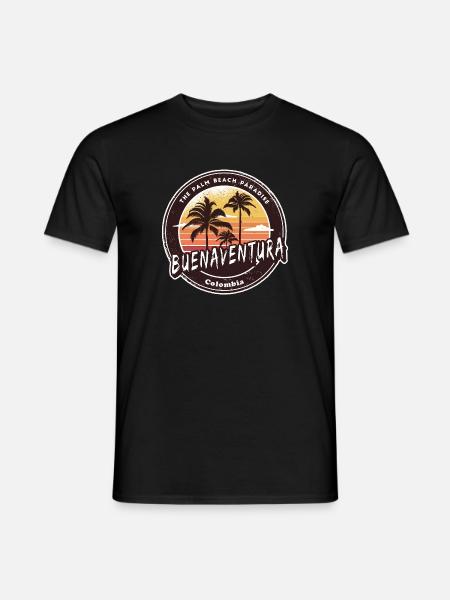 Buenaventura Palm Trees Beach Design - Men's T-Shirt - black