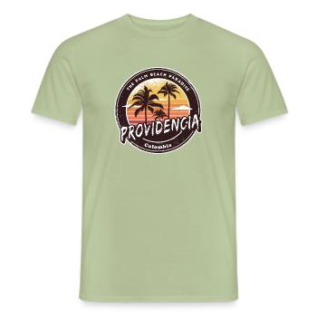 Providencia Palmen Strand Design - Männer T-Shirt - Sage - Vorne - AI Model Male 178 light (178cm)