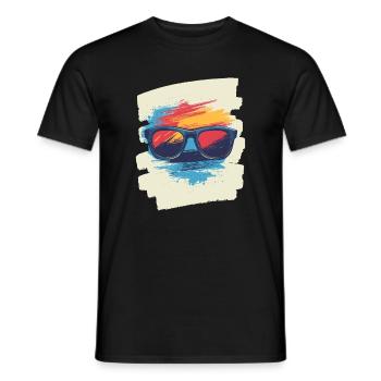 Sunglasses - Men's T-Shirt - black - Front - AI Model Male 178 light (178cm)