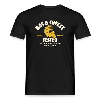 Mac & Cheese Tester - Men's T-Shirt - black - Front - AI Model Male 178 light (178cm)
