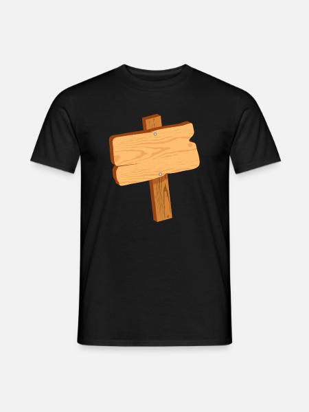 Rustikales Schild in Holz Optik ohne Text - Männer T-Shirt - Schwarz
