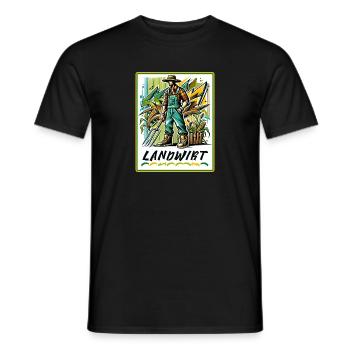 Proud farmer in graffiti style - Men's T-Shirt - black - Front - AI Model Male 178 light (178cm)