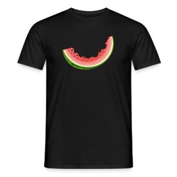 La pastèque mordue comme motif estival amusant - T-shirt homme - noir - Devant - AI Model Male 178 light (178cm)