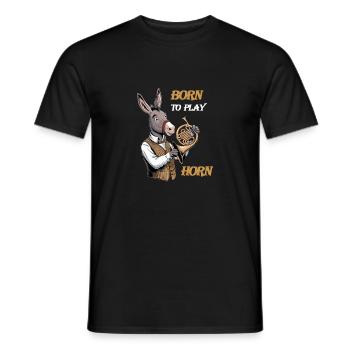 Hornist liebt Horn Waldhorn spielen im Orchester - Männer T-Shirt - Schwarz - Vorne - AI Model Male 178 light (178cm)