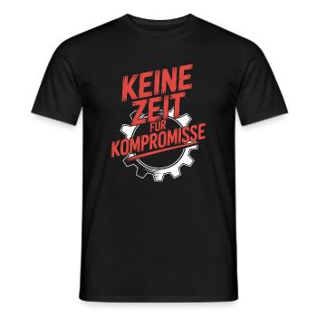 Keine Zeit fuer Kompromisse - Männer T-Shirt - Schwarz - Vorne - AI Model Male 178 light (178cm)