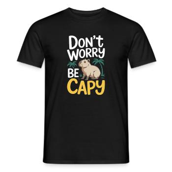 Capybara Dont Worry Be Capy Capybara Rodent - Men's T-Shirt - black - Front - AI Model Male 178 light (178cm)