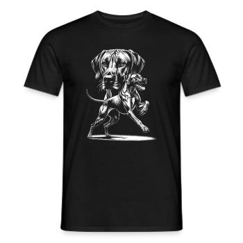 Photorealistic Rhodesian Ridgeback Portrait - Men's T-Shirt - black - Front - AI Model Male 178 light (178cm)