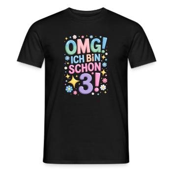 3. Geburtstag Mädchen OMG Ich Bin Schon 3 Jahre - Männer T-Shirt - Schwarz - Vorne - AI Model Male 178 light (178cm)