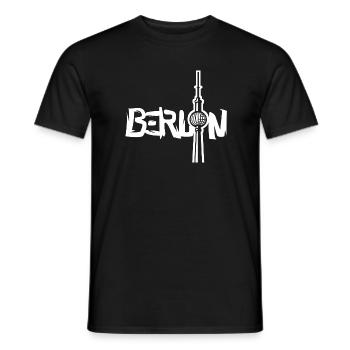 Graffiti Berlin - Berlin TV Tower - Men's T-Shirt - black - Front - AI Model Male 178 light (178cm)