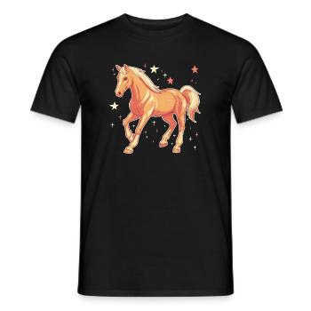 Horse with stars - Men's T-Shirt - black - Front - AI Model Male 178 light (178cm)