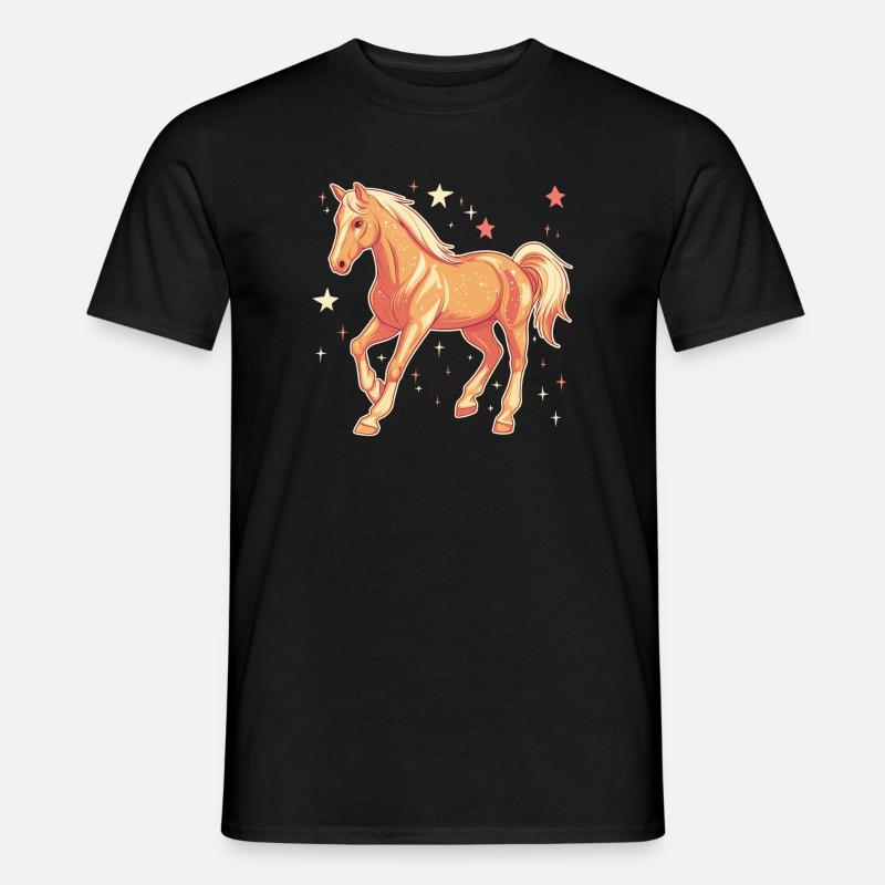 Pferd mit Sternen - Männer T-Shirt - Schwarz