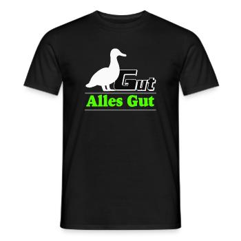 Party Fun Saying, Duck Good All Good - Men's T-Shirt - black - Front - AI Model Male 178 light (178cm)