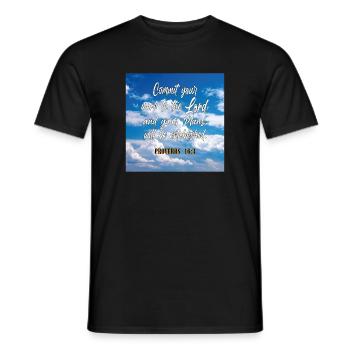 Proverbs16:3 - Men's T-Shirt - black - Front - AI Model Male 178 light (178cm)
