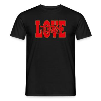 Love in Hebrew - Men's T-Shirt - black - Front - AI Model Male 178 light (178cm)
