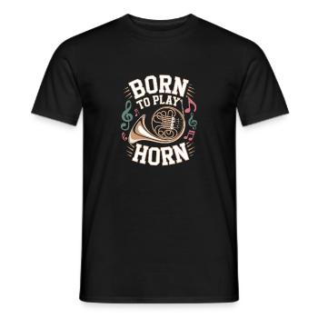 Né pour jouer du cor français - Né pour jouer du cor - T-shirt homme - noir - Devant - AI Model Male 178 light (178cm)