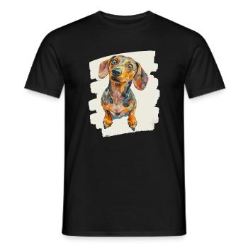 Dachshund - Men's T-Shirt - black - Front - AI Model Male 178 light (178cm)