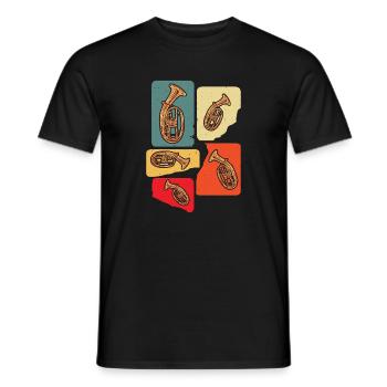 Kreatives Tenorhorn Design in Retro Farben - Männer T-Shirt - Schwarz - Vorne - AI Model Male 178 light (178cm)