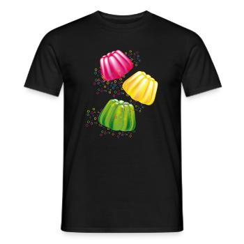 Bunte Götterspeisen–Dessert-Motiv mit Retro-Charme - Männer T-Shirt - Schwarz - Vorne - AI Model Male 178 light (178cm)