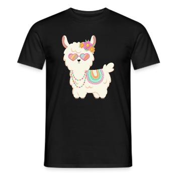 Sweet Llama Summer - Men's T-Shirt - black - Front - AI Model Male 178 light (178cm)