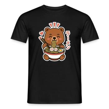 Ramen Noodle Bear - Männer T-Shirt - Schwarz - Vorne - AI Model Male 178 light (178cm)