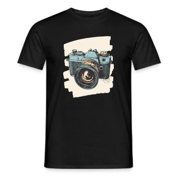 Camera Photo Camera Photographer Female Photographer - Men's T-Shirt - black - Front - AI Model Male 178 light (178cm)