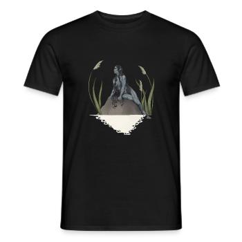 Nymphe dans un étang - T-shirt homme - noir - Devant - AI Model Male 178 light (178cm)