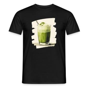 Matcha Latte Lover Green Tea - Men's T-Shirt - black - Front - AI Model Male 178 light (178cm)