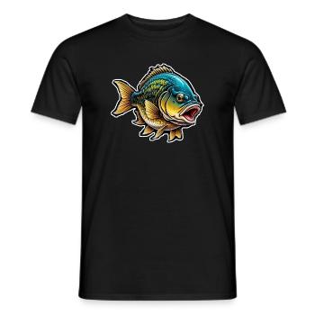 Poisson Saumon Mer Lac Océan Pêcheur Cadeau de pêche - T-shirt homme - noir - Devant - AI Model Male 178 light (178cm)