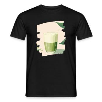 Matcha Latte Lover Green Tea - Men's T-Shirt - black - Front - AI Model Male 178 light (178cm)